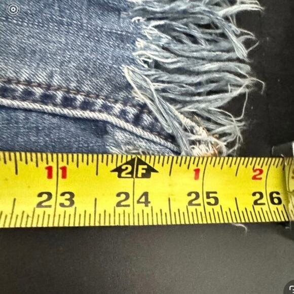 Free People Great Heights Jeans Skinny Frayed Distressed High Rise Blue Size 26 - Picture 8 of 8